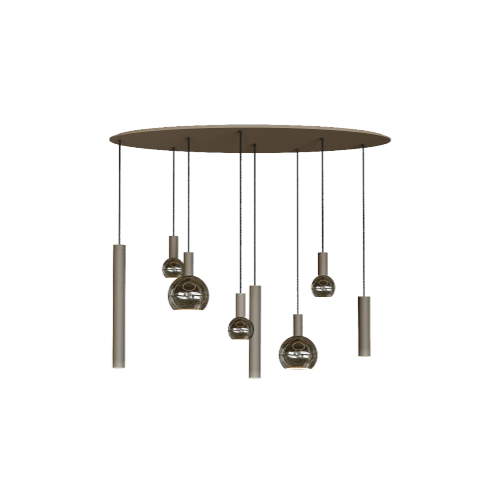 4390 - Riva Pendelleuchte oval 140cm - 8 Lichter von ZTAHL