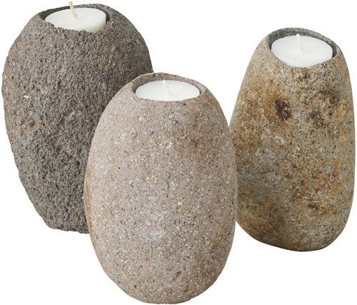 Kerzenhalter Riverstone hoch, Set von 3 von MUST Living
