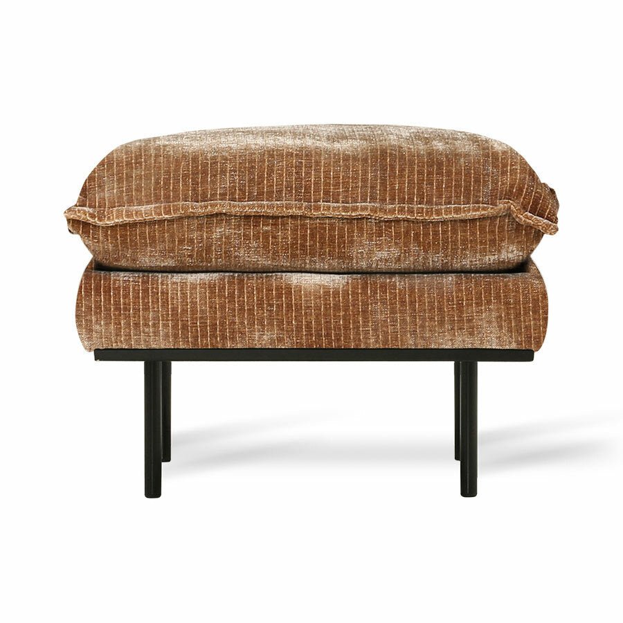 Retro Hocker Samt Altgold von HKliving