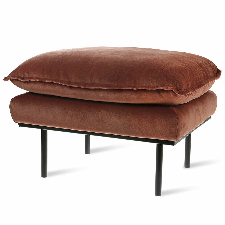 Retro Hocker Samt Magnolia von HKliving