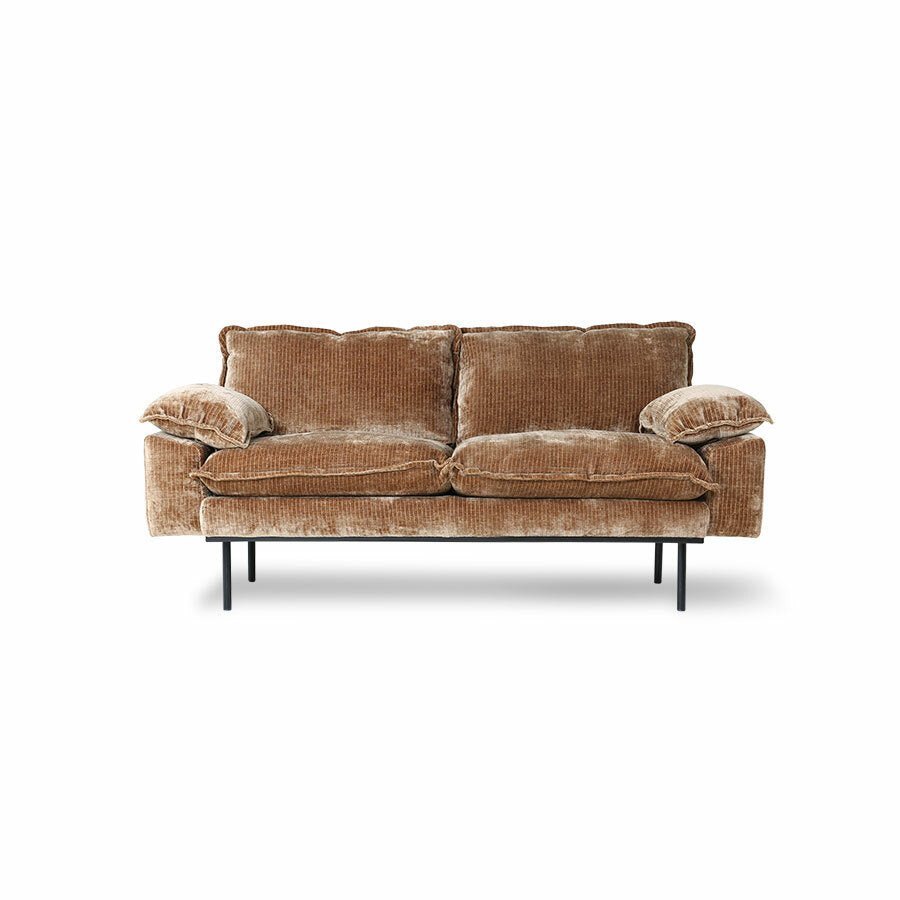 Retro Sofa 2 - Sitzer Samt Altgold von HKliving