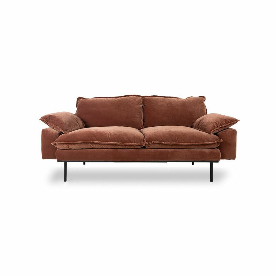 Retro Sofa 2 - Sitzer Samt Magnolia von HKliving