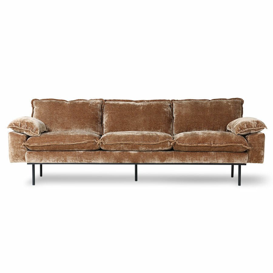 Retro Sofa 4-Sitzer Samt Altgold - HKliving