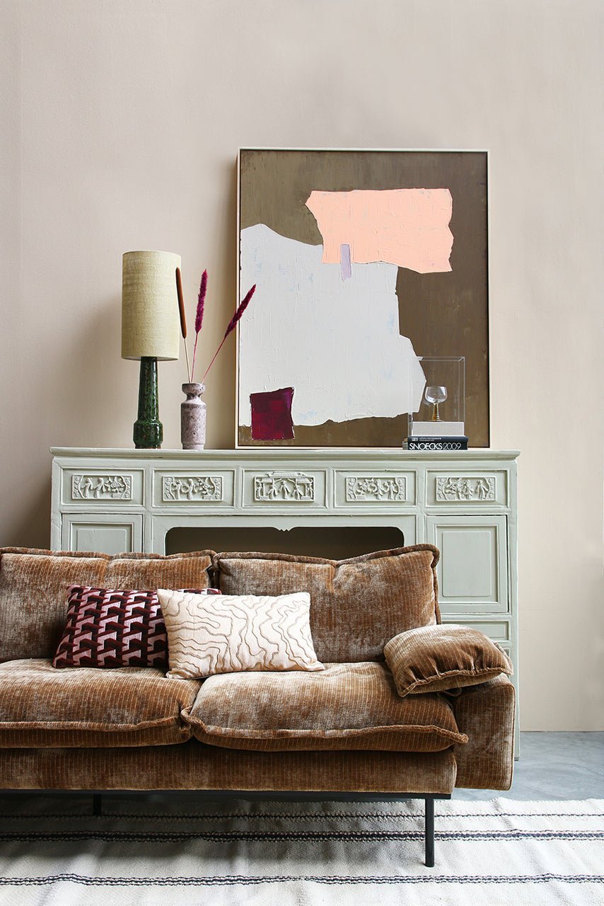 Retro Sofa 4 - Sitzer Samt Altgold von HKliving
