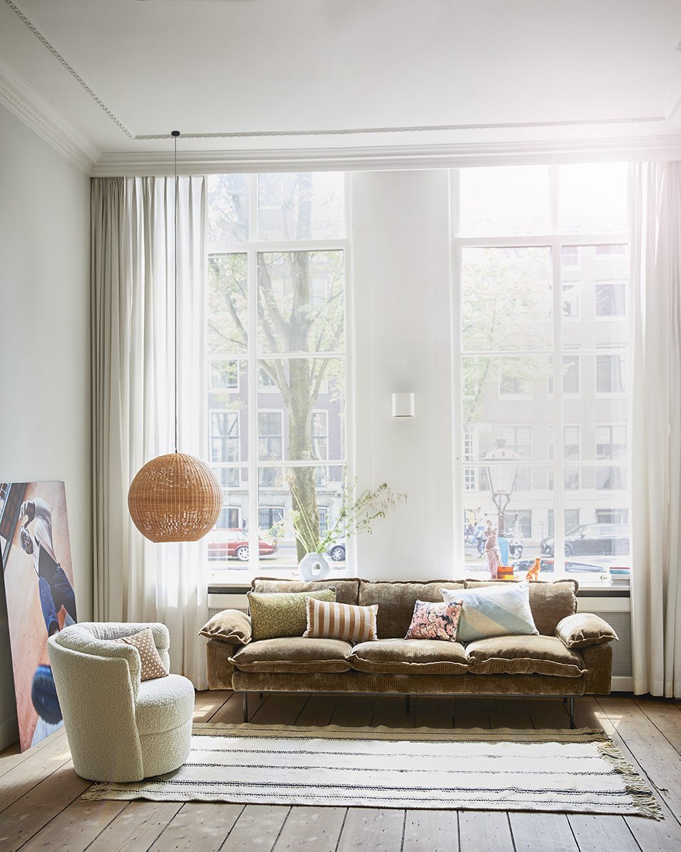 Retro Sofa 4 - Sitzer Samt Altgold von HKliving