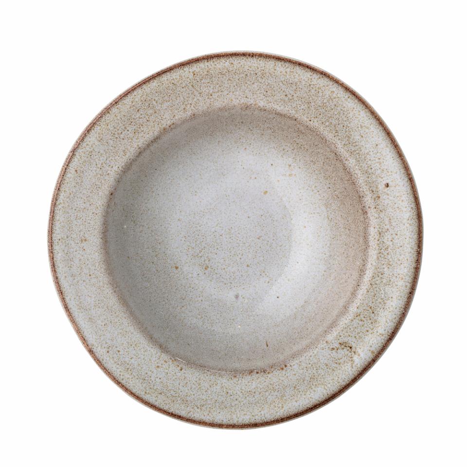 Sandrine Pasta Teller, Grey Stoneware - Bloomingville