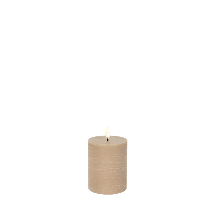 LED Blockkerze Beige Rustic Ø 7,8cm x 10 cm von Uyuni