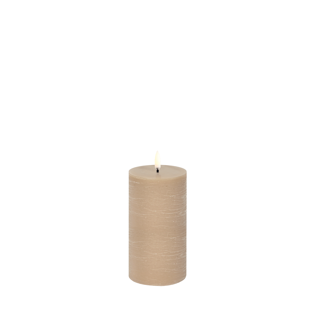 LED Blockkerze Beige Rustic Ø 7,8cm x 15 cm von Uyuni