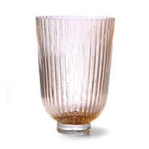 Vase Rib peach, Glas - Bloomingville