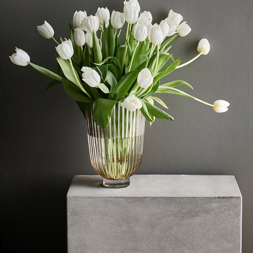 Vase Rib peach, Glas von Bloomingville