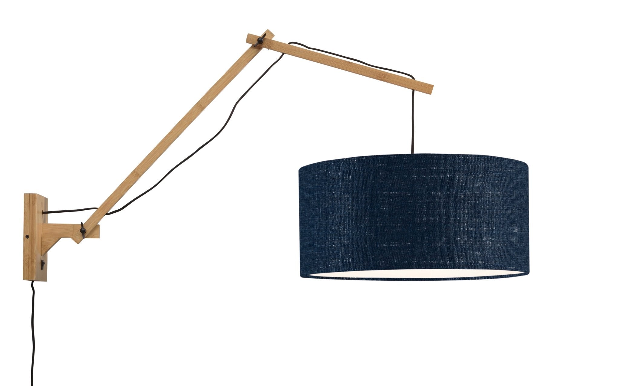 Wandleuchte Andes naturel/blue denim L - Good&Mojo
