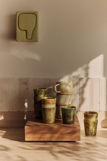70s ceramics: Van Gogh coffee mugs, sunflowers (set of 2)