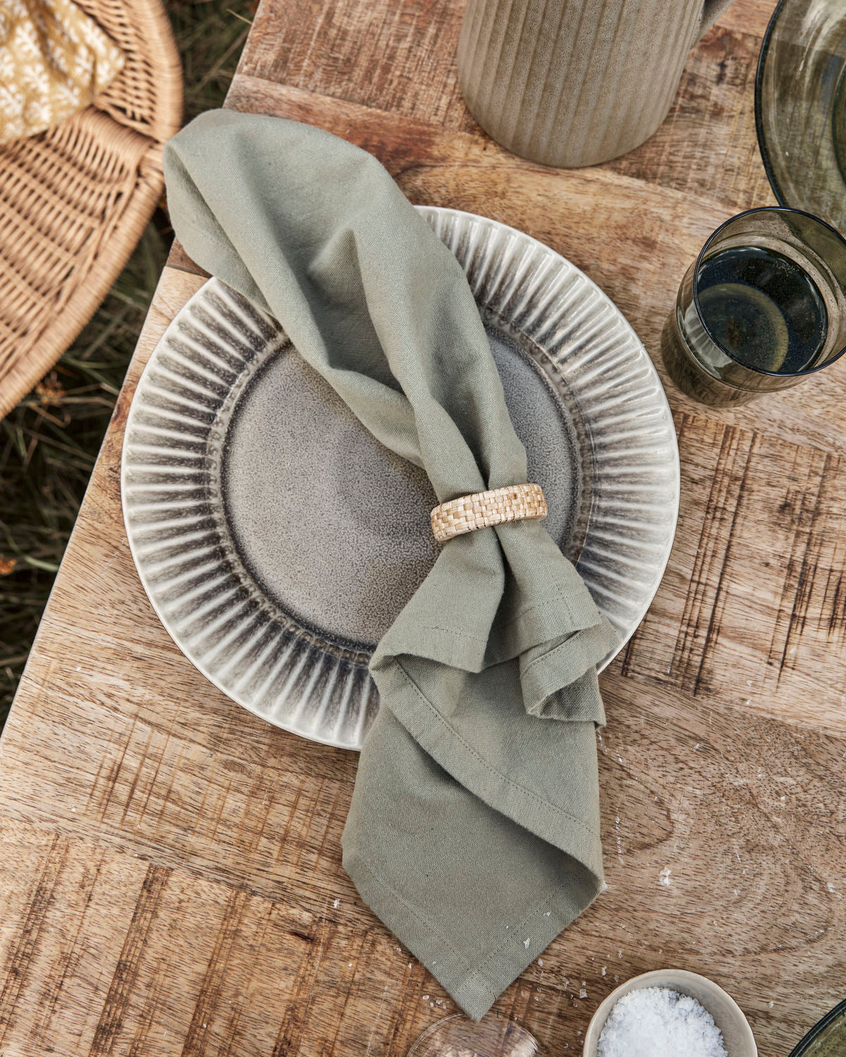 Servietten Real Olivegrün 4er-Set