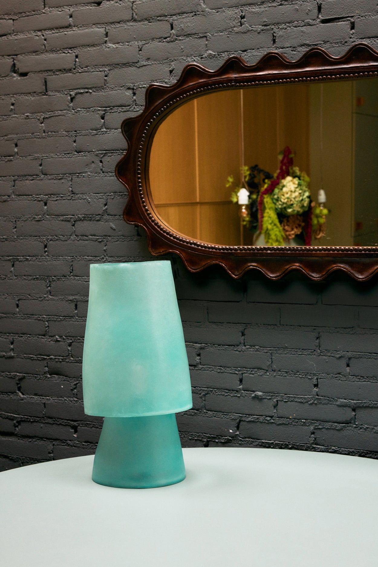 Wooden ripple mirror 135x61cm von HKliving