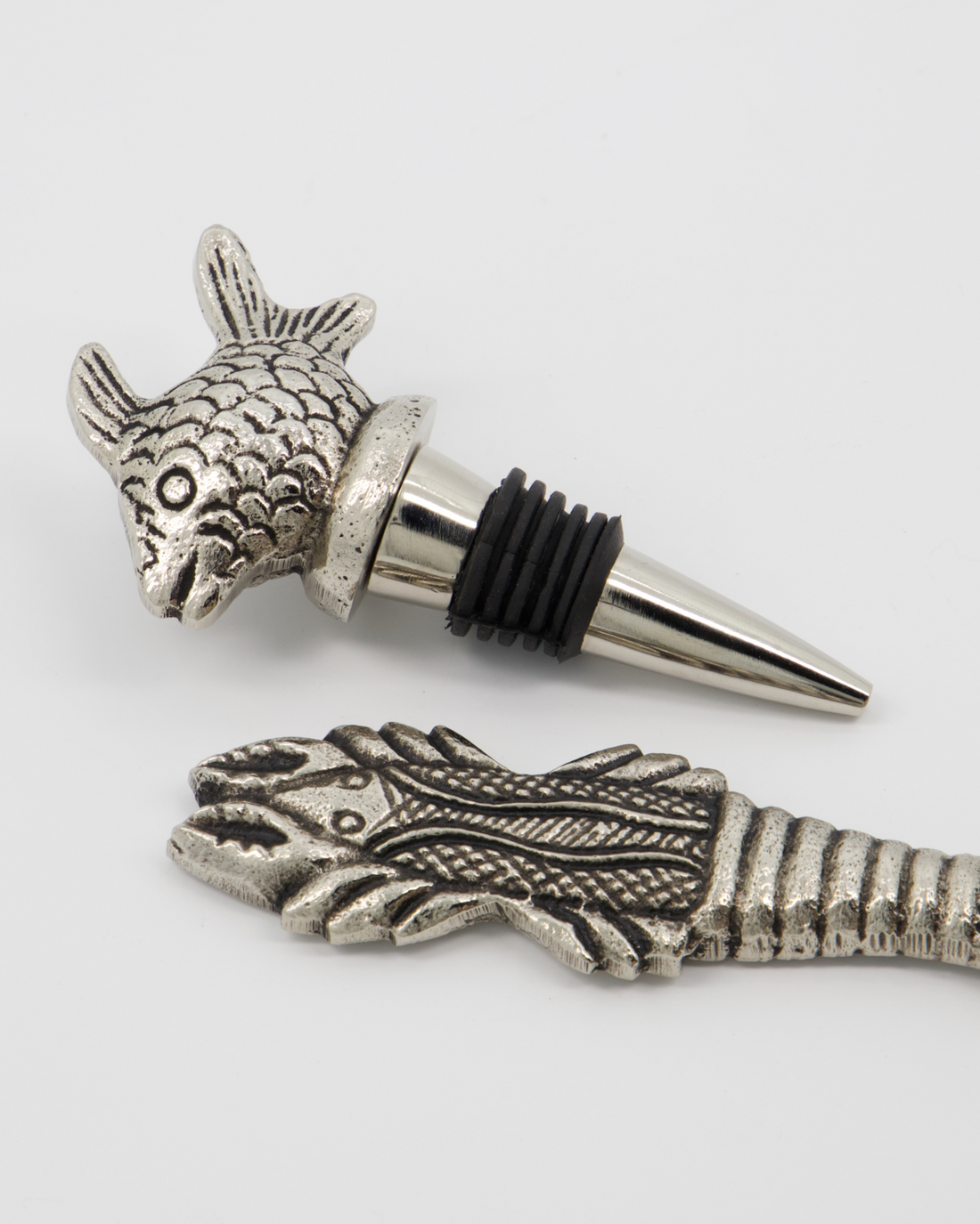 Bar-Zubehör Fish, Antik-Silber
