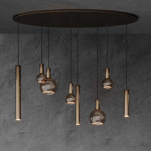 4310 - Riva Pendelleuchte oval 140cm - 8 Lichter