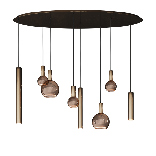 4310 - Riva Pendelleuchte oval 140cm - 8 Lichter