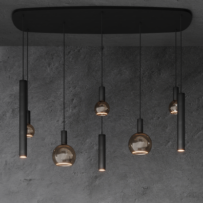 4311 - Riva Pendelleuchte Dänisch oval 145cm - 8 Leuchten