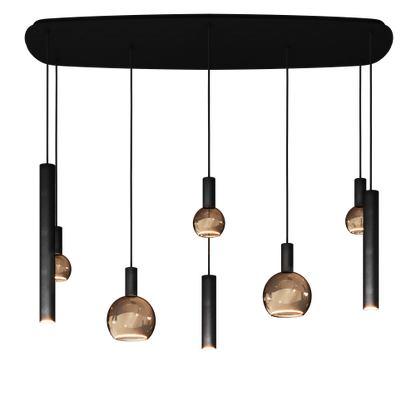 4311 - Riva Pendelleuchte Dänisch oval 145cm - 8 Leuchten