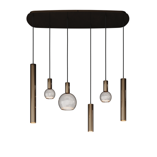 4316 - Riva Pendelleuchte Dänisch oval 110cm - 6 Leuchten