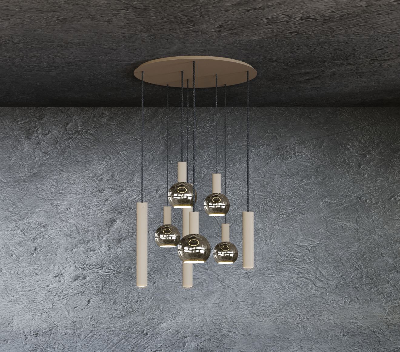 4335 - Riva Pendelleuchte rund Ø35 cm - 8 Lichter