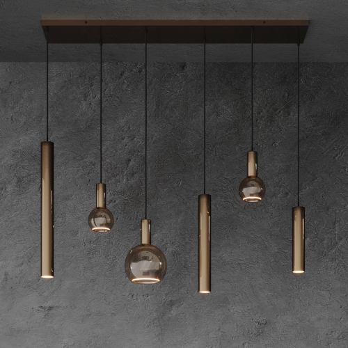 4370 - Riva Pendelleuchte gerade 120cm - 6 Lichter