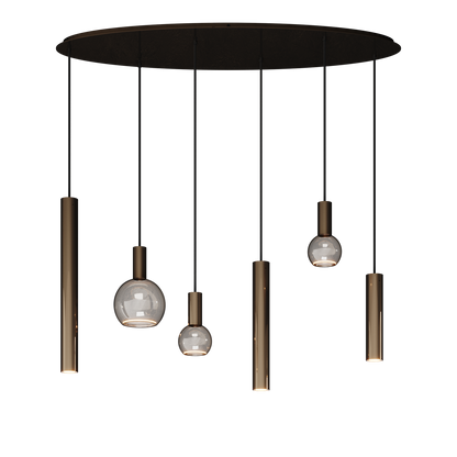 4395 - Riva Pendelleuchte oval 120cm - 6 Leuchten