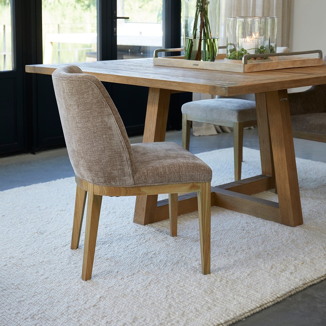 Riviera Maison Esszimmerstuhl Whistler – ohne Armlehnen Warm Mushroom