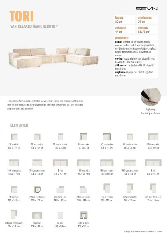 Modulsofa Tori
