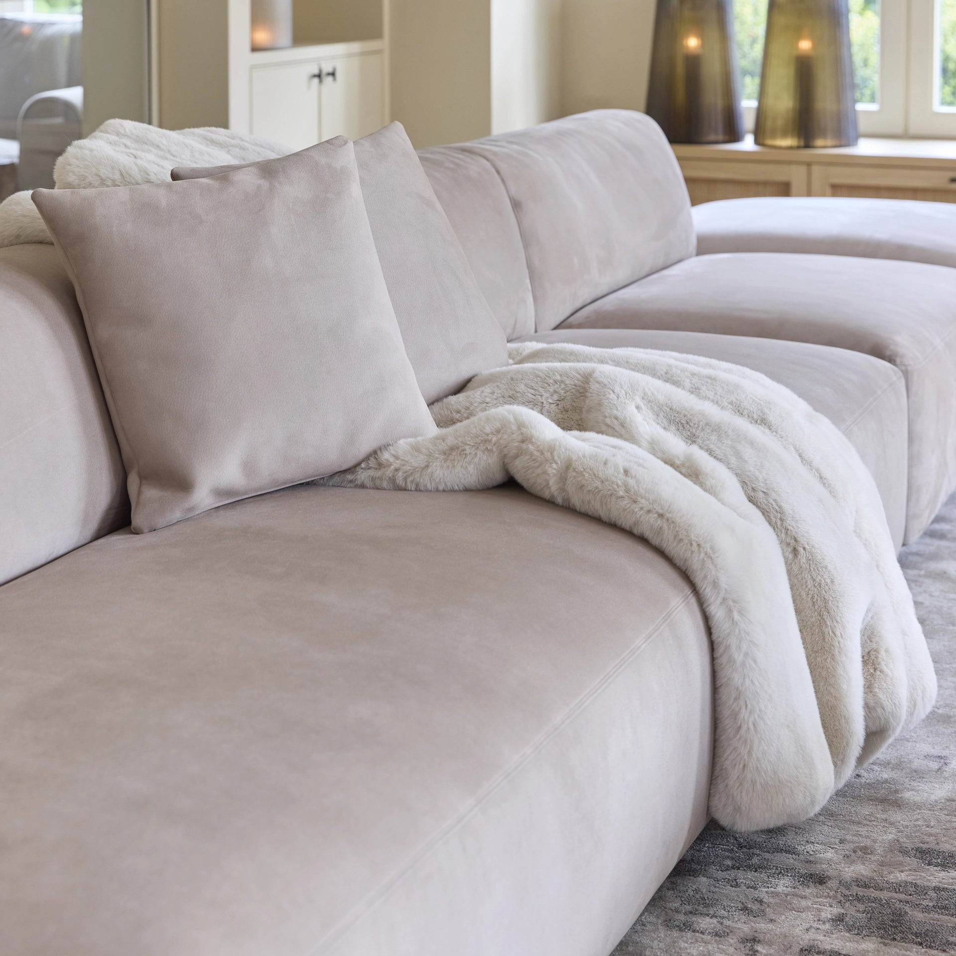 Heather Faux Fur Throw 180x130cm von Rivièra Maison