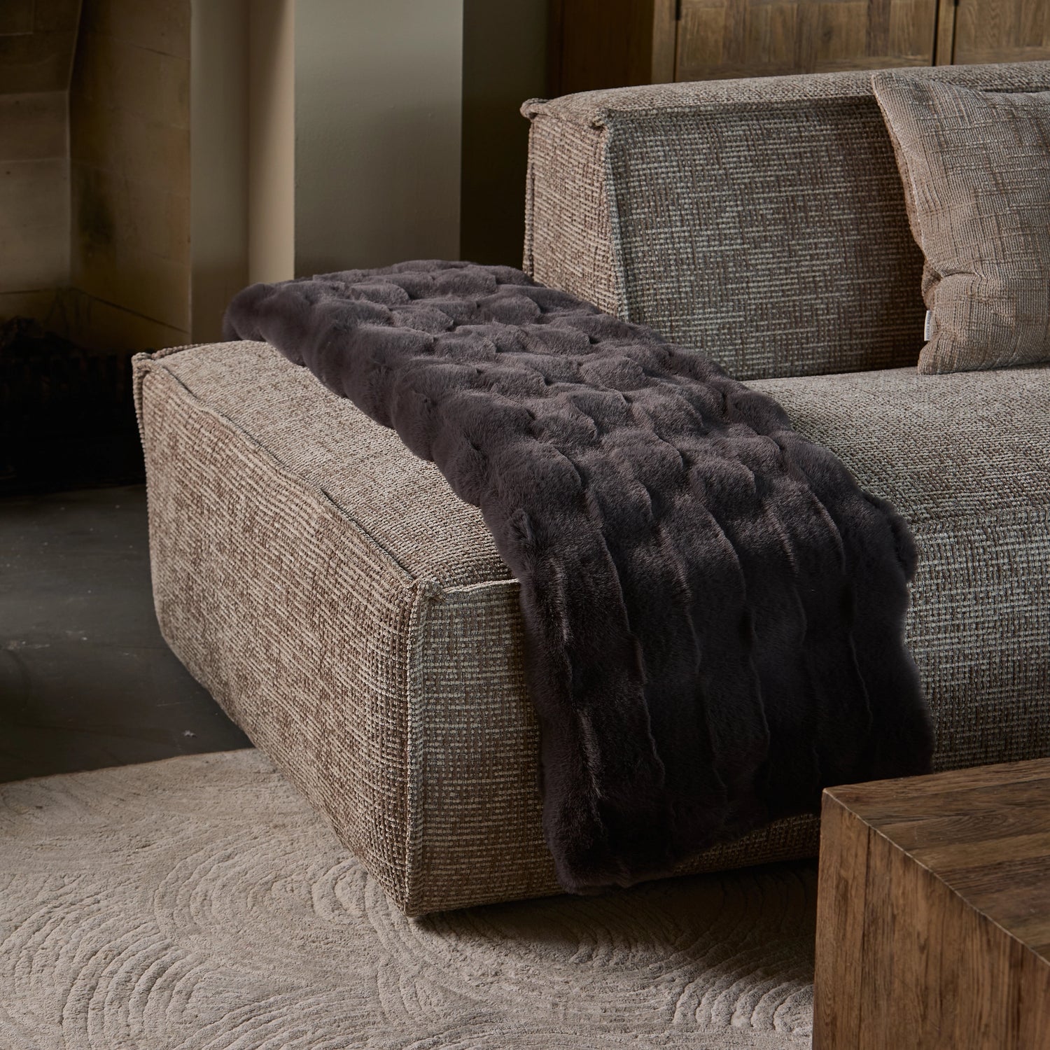 Elias Faux Fur Throw 180x130cm von Rivièra Maison