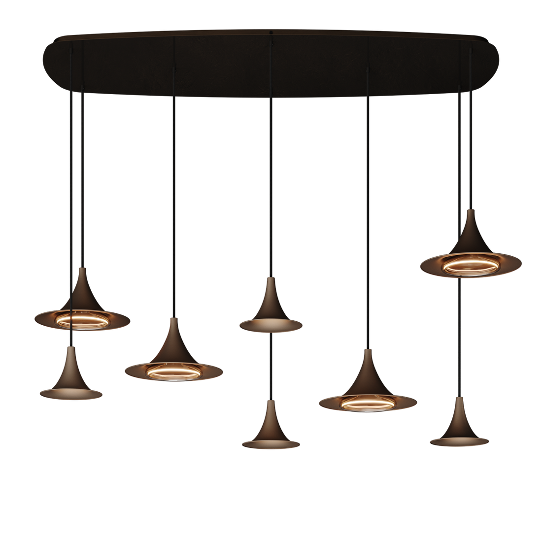 6700 - Arezzo Pendelleuchte Dänisch Oval Platinum - 8 Lichter