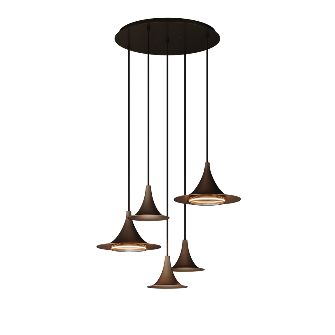6720 - Arezzo Pendelleuchte rund Ø50cm Platinum - 5 Lichter