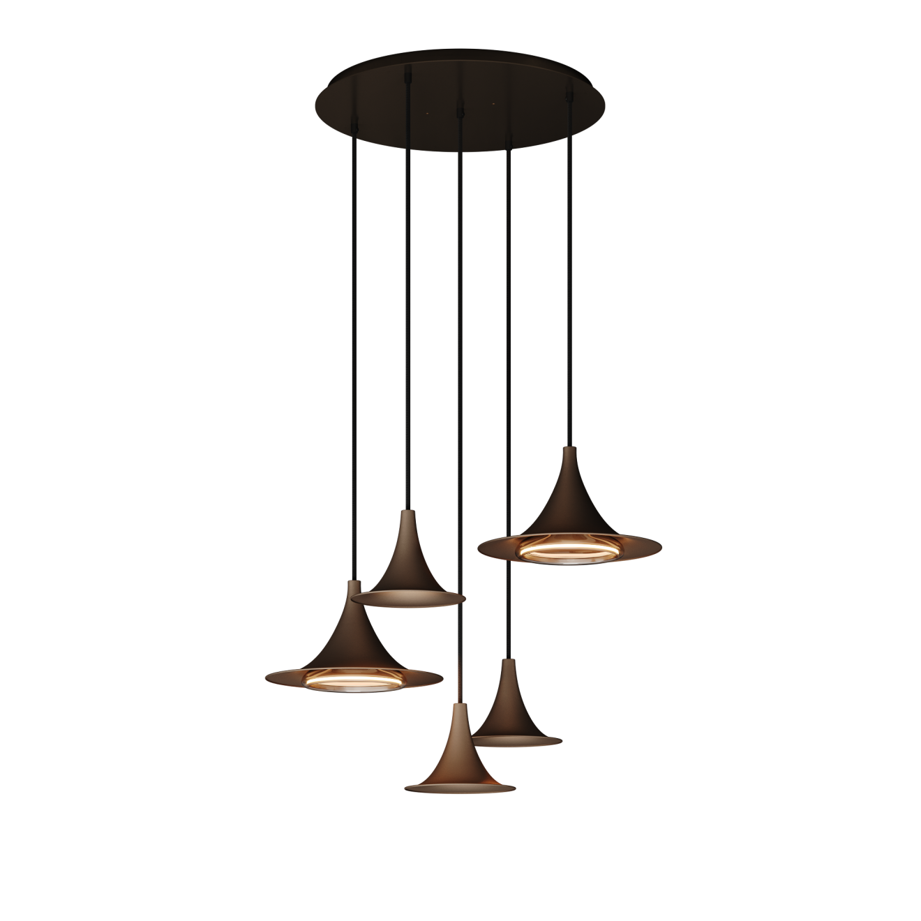 6720 - Arezzo Pendelleuchte rund Ø50cm Platinum - 5 Lichter