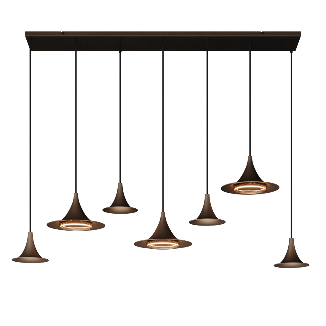 6730 - Arezzo Pendelleuchte Recht 145cm Platinum - 7 Lichter