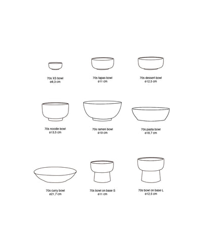 70s ceramics: ramen bowls, minimalist (set of 2)