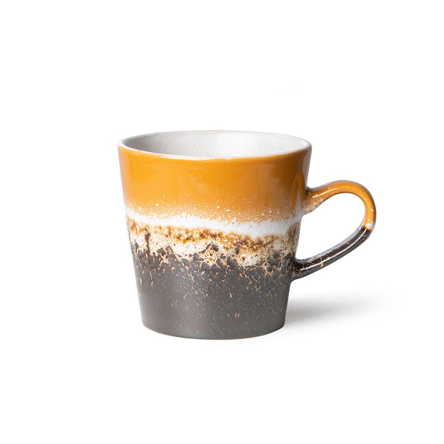 70s ceramics: americano mug, fire Ø8,5 cm - HKliving