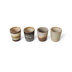 70s ceramics: Eierbecher, granite (set of 4) - HKliving