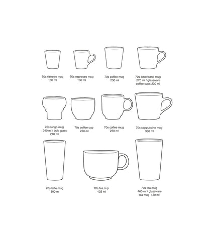 70´s Ceramics: Tasse Serendipity, Set von 4, 230ml