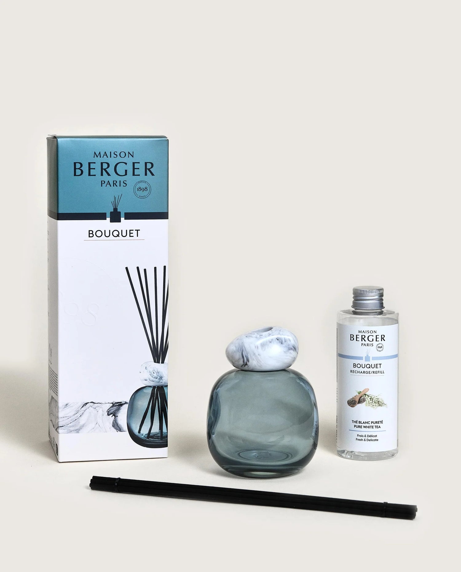 Raumduft Diffuser Mineral Blau/Weiß - Aromatischer Weißer Tee
