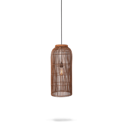Pendelleuchte Aura Slimm Rattan, Braun