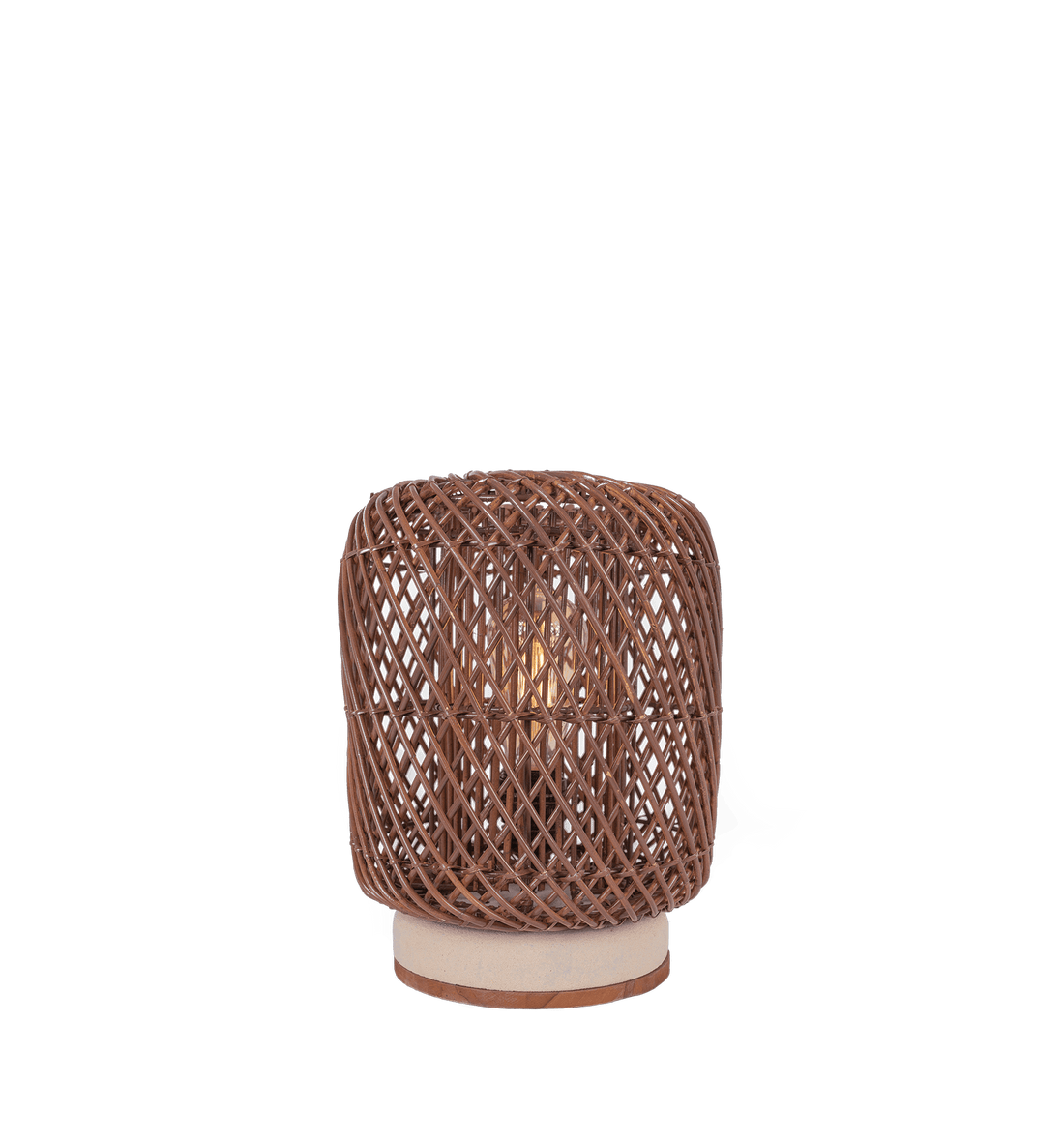 Palma Rattan Tischlampe Braun