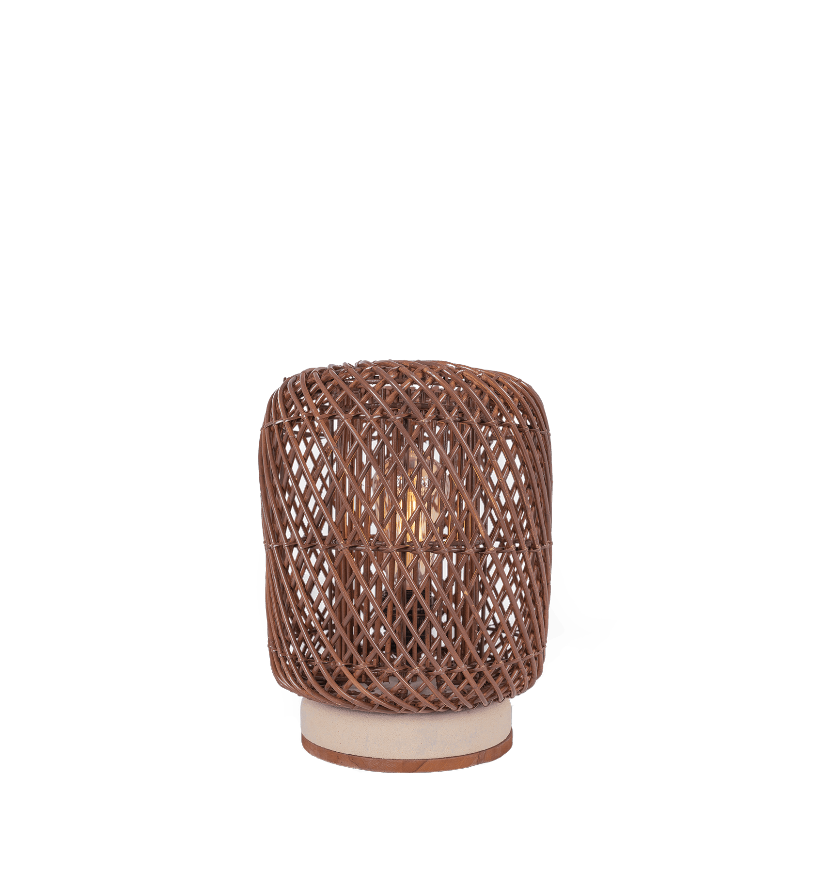 Palma Rattan Tischlampe Braun