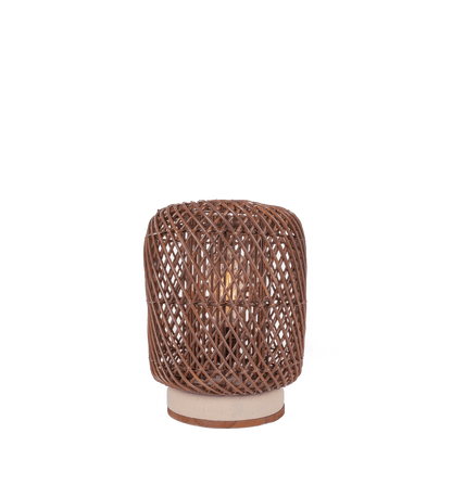 Palma Rattan Tischlampe Braun