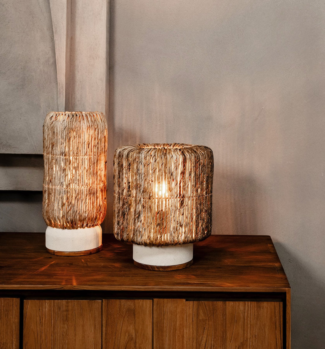 Tischlampe Bright Palma Abaca