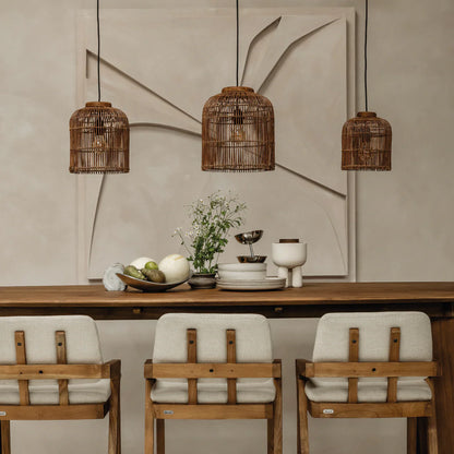 Pendelleuchte Aura Rattan, Braun