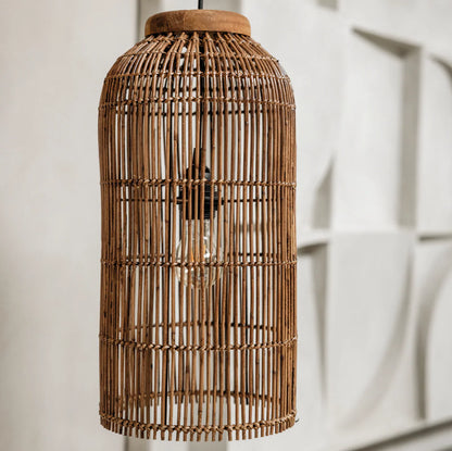 Pendelleuchte Aura Slimm Rattan, Braun