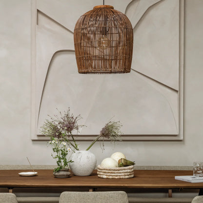 Pendelleuchte Aura Rattan, Braun