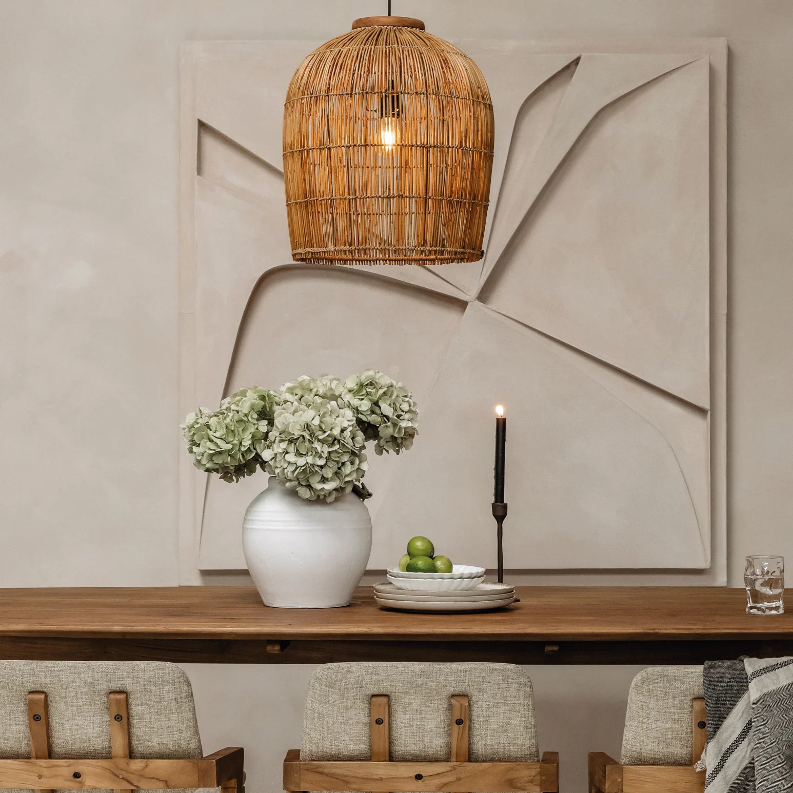 Pendelleuchte Aura, Rattan