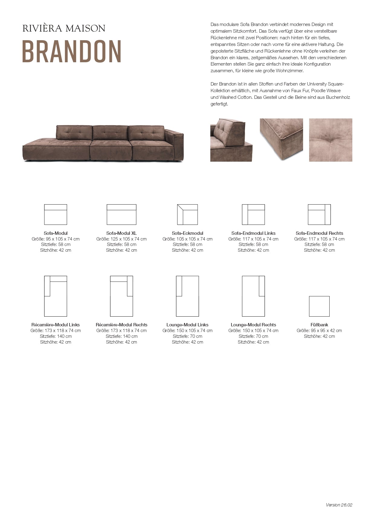 Sofa Brandon von Rivièra Maison